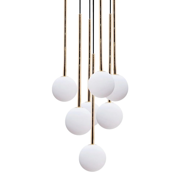 Lustra suspendata, Zuma Line, colectia ALI, auriu-negru, 7xG9, 35x35x180cm