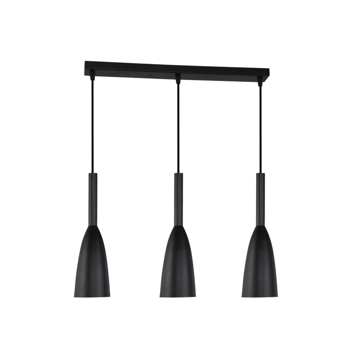 Пендел Light Prestige Solin, 3 източника E27, черен метал, 50 см, за спалня или хол
