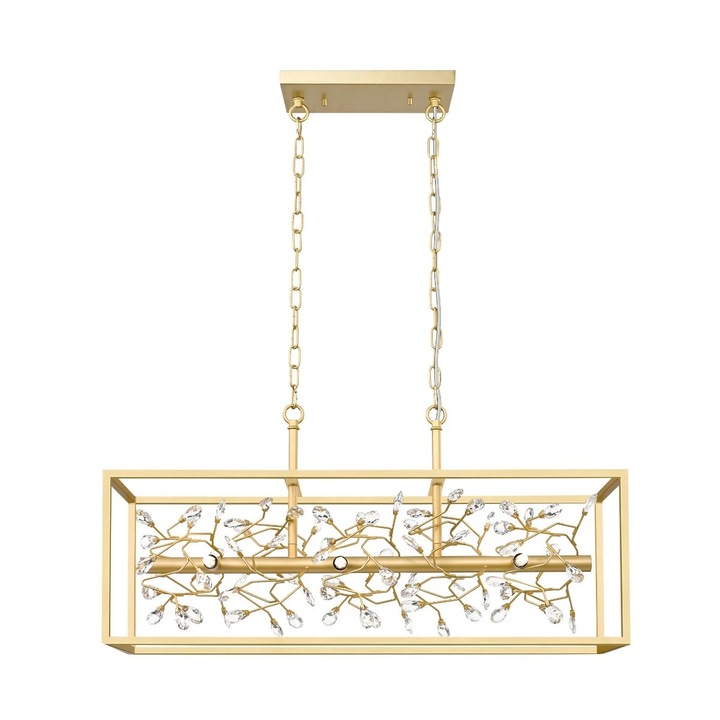 Полилей Zuma Line SPRING, 6xG9, метал и стъкло, злато, 76x25,5x51-164 см