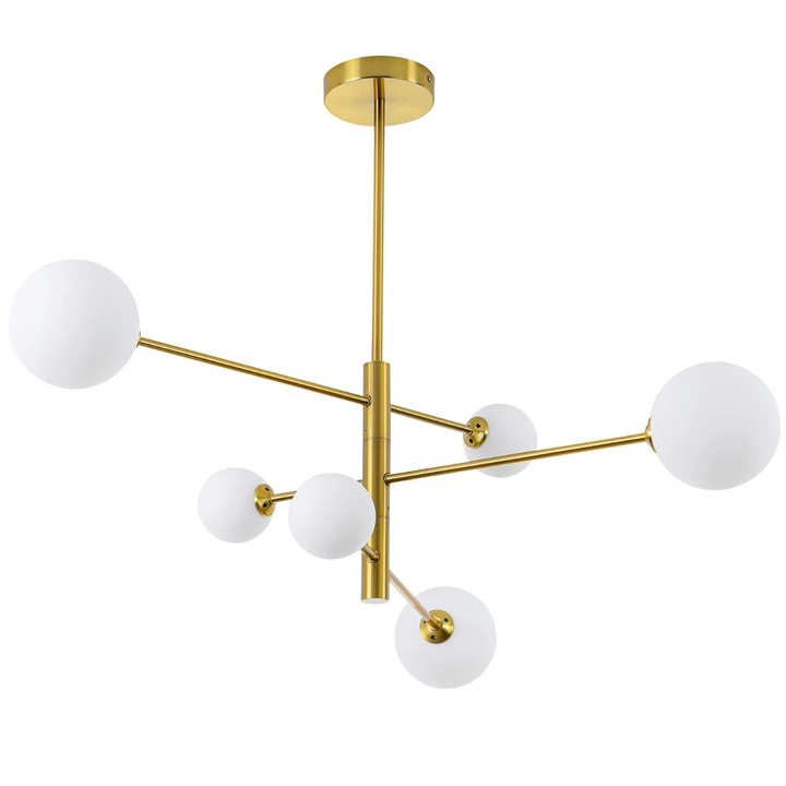 Висящ полилей Light Prestige, 6xG9, злато, 79xH59.5cm, IP20, стъкло
