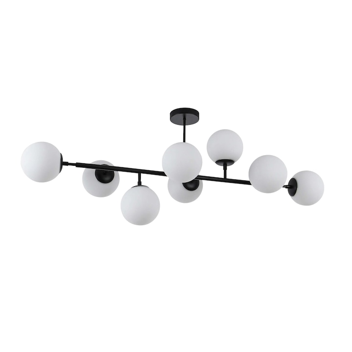 Висящ полилей Light Prestige Dorado, 8xE14, черен, 50x124см, стъкло/метал