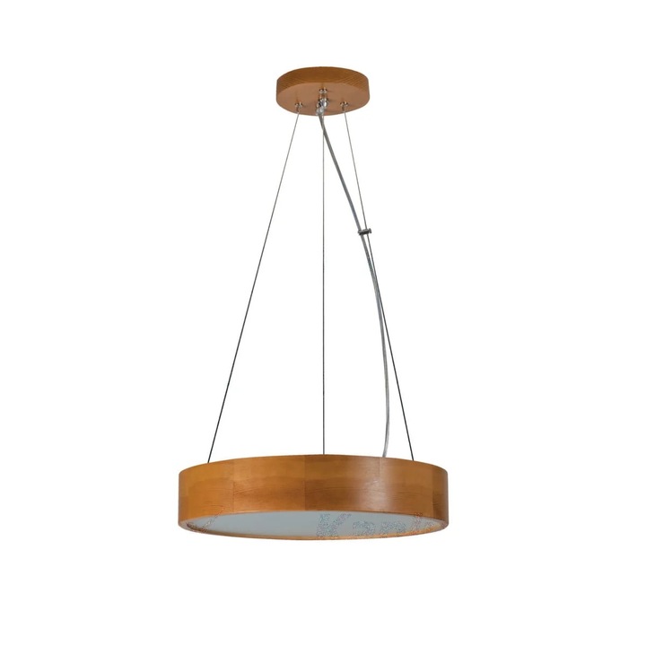 Lampa Suspendata Kanlux din Lemn, 37.5cm, 20W, Baza E27, Finisaj Stejar Auriu