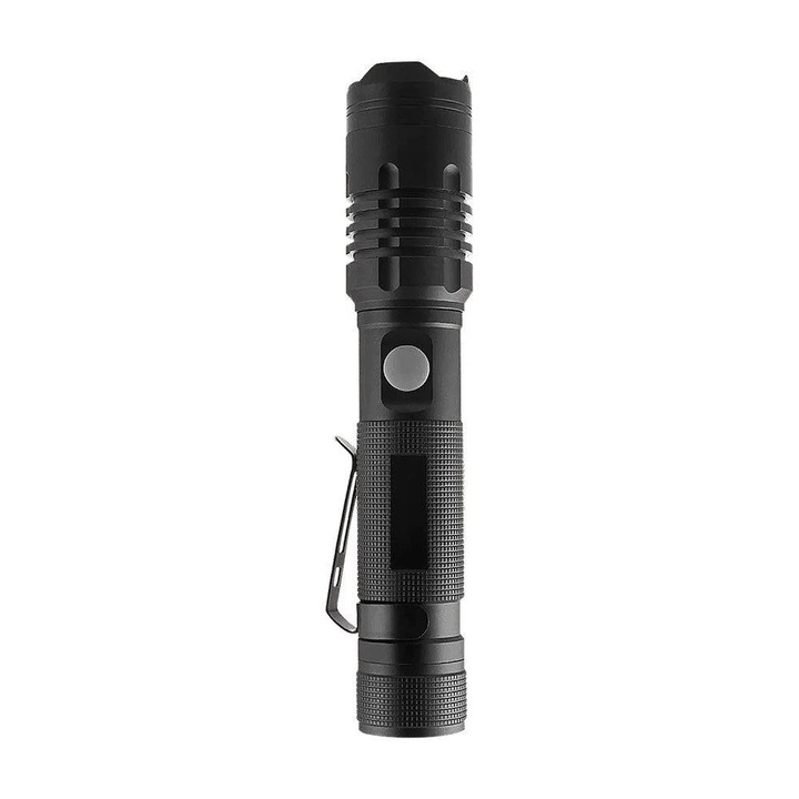 Къмпинг фенер V-TAC, LED VT-9910, 10W, 1000lm, USB-C зареждане, IP54, черен алуминий, включени батерии