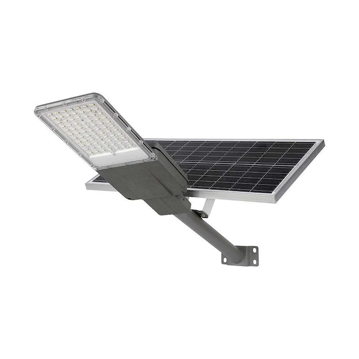 Соларна LED улична лампа V-TAC 70W, 3500lm, сива, 53x20cm, 6500K, IP65