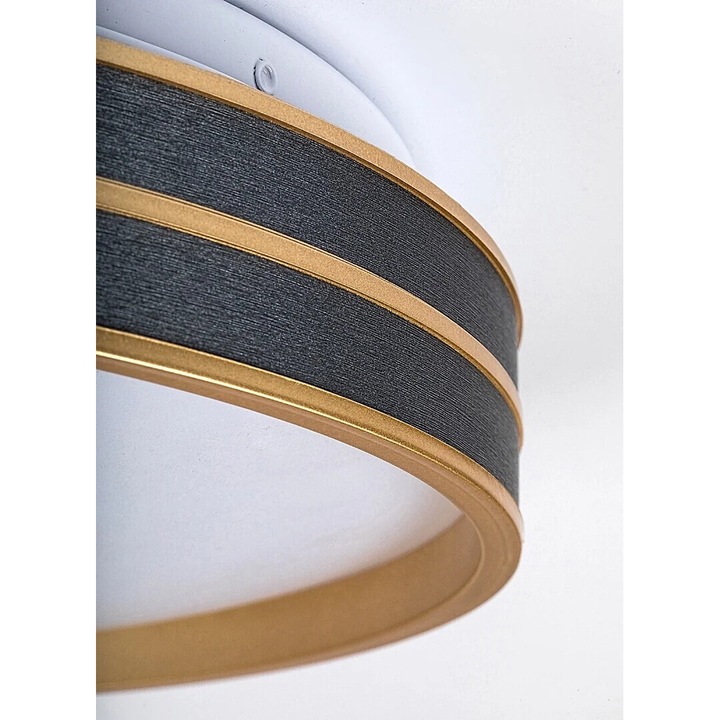 Плафон Rabalux Gandor, вграден LED, черен, 39x39cm, 24W, 3000K-6000K