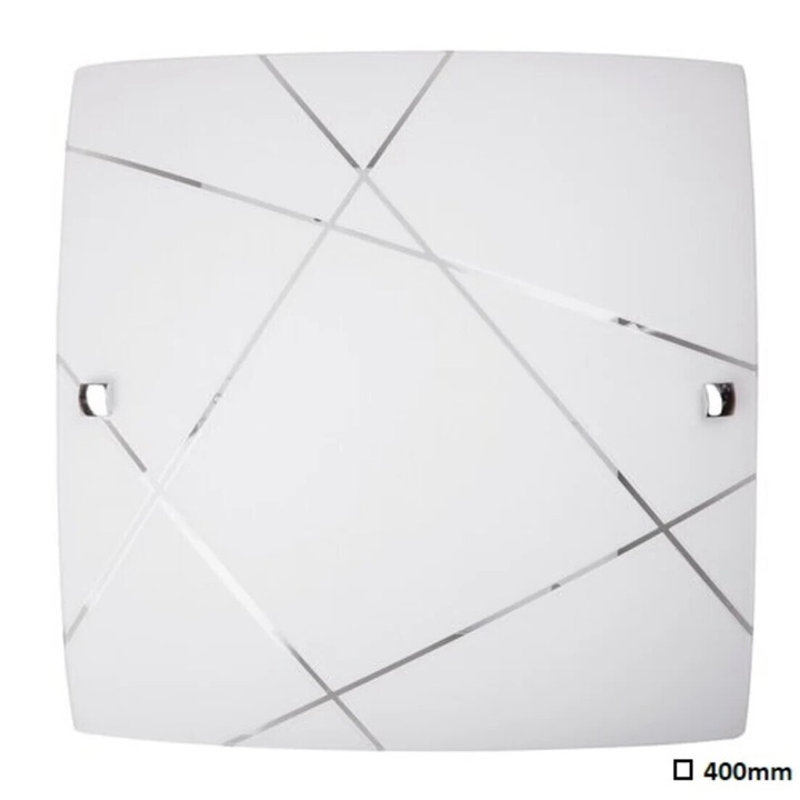 Плафон Rabalux Phaedra 40x40cm, 2x60W, бял, E27, IP20