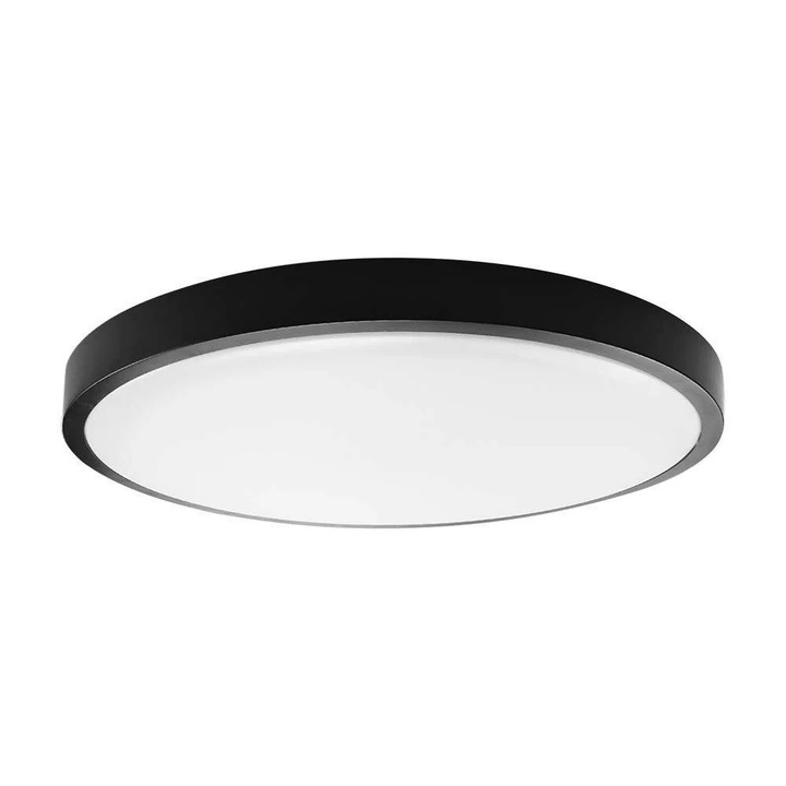 LED плафон V-TAC 24W, 30cm, черен, IP44, 2500lm, 3000K