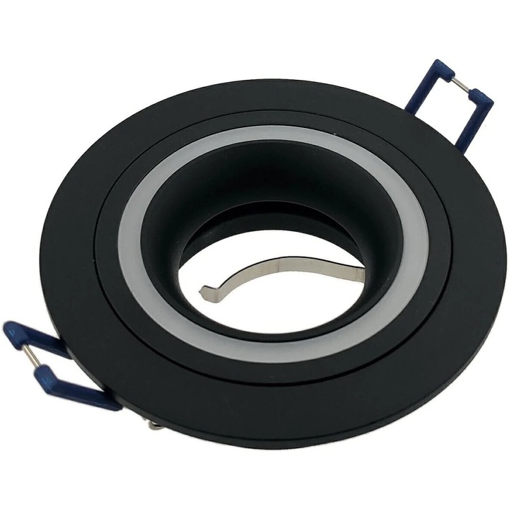 Spot incastrabil LED, IdeaLed Trubus, GU10, Negru, 9.3x3.8cm, IP20