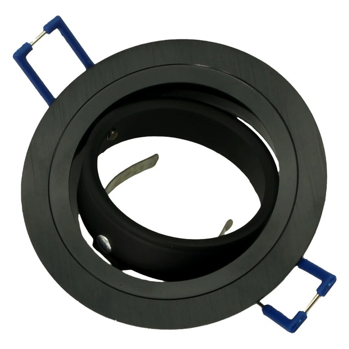 Spot LED reglabil rotund, negru, 8.5x2.5cm, pentru iluminat interior, 10W, IP20, fara bec inclus