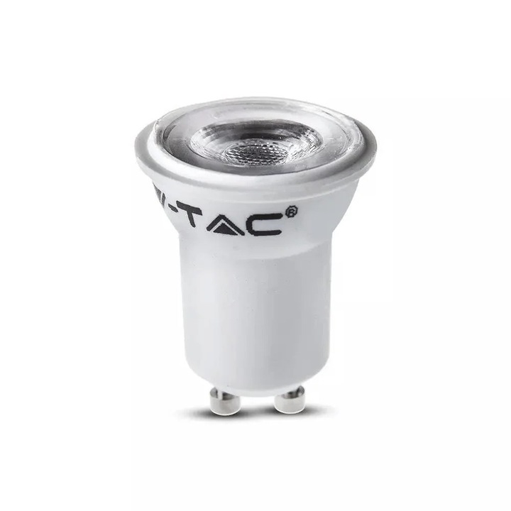 Bec LED V-TAC GU10 2W, rece, 80% consum redus, durata lunga de viata