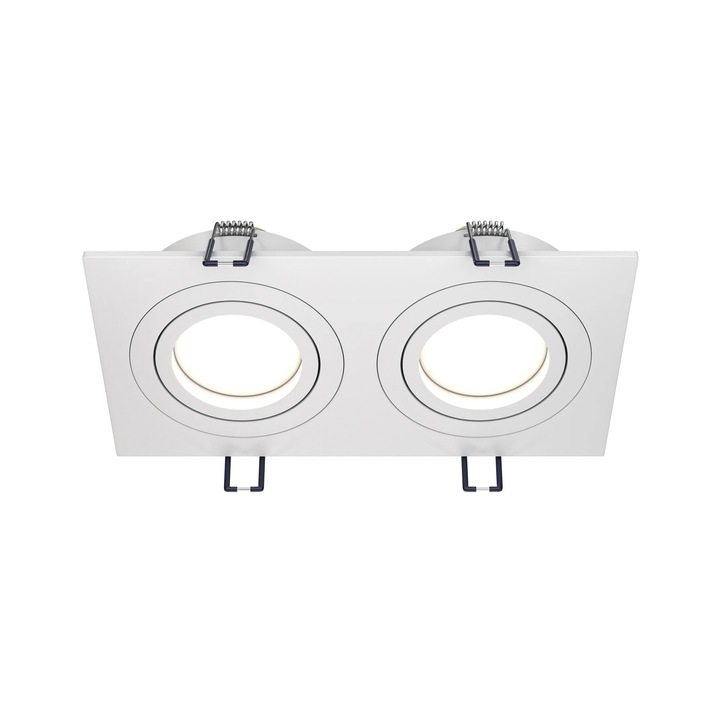 Plafoniera LED, Maytoni Technical Atom, 2 spoturi GU10, 50W, profil redus, aluminiu, crom, aluminiu, IP20, 17,5x9,2x2,5cm