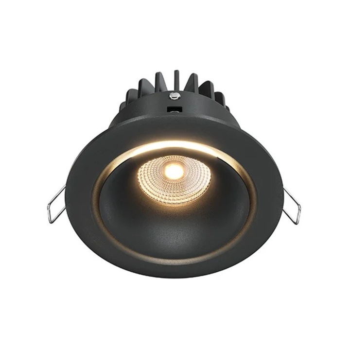 Плафон за вграждане Maytoni, LED 12W, черен, 9,8 см, IP20