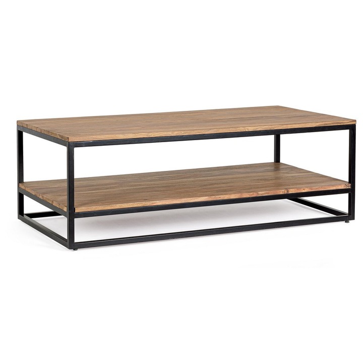 Masuta lemn maro otel negru Nartan 118x60x40 cm