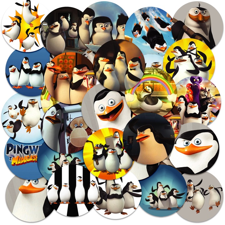 Комплект стикери, World Case, различни персонажи, кръгли, 23 бр