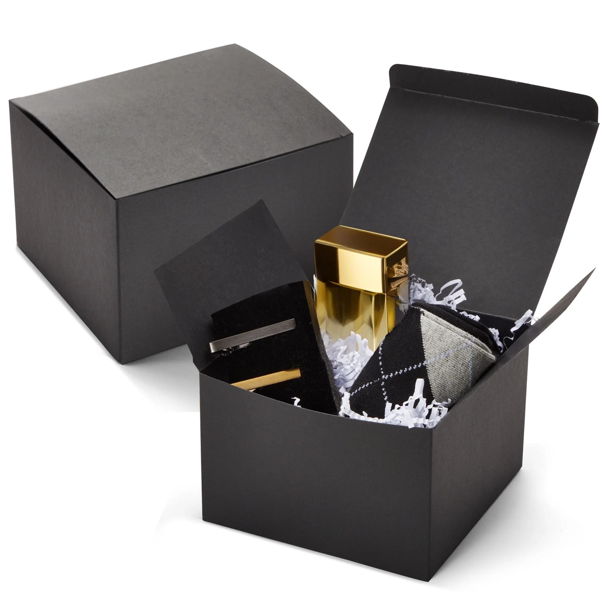 Set 30 cutii cadou 6x6x4 inch, carton negru mat, pentru diverse