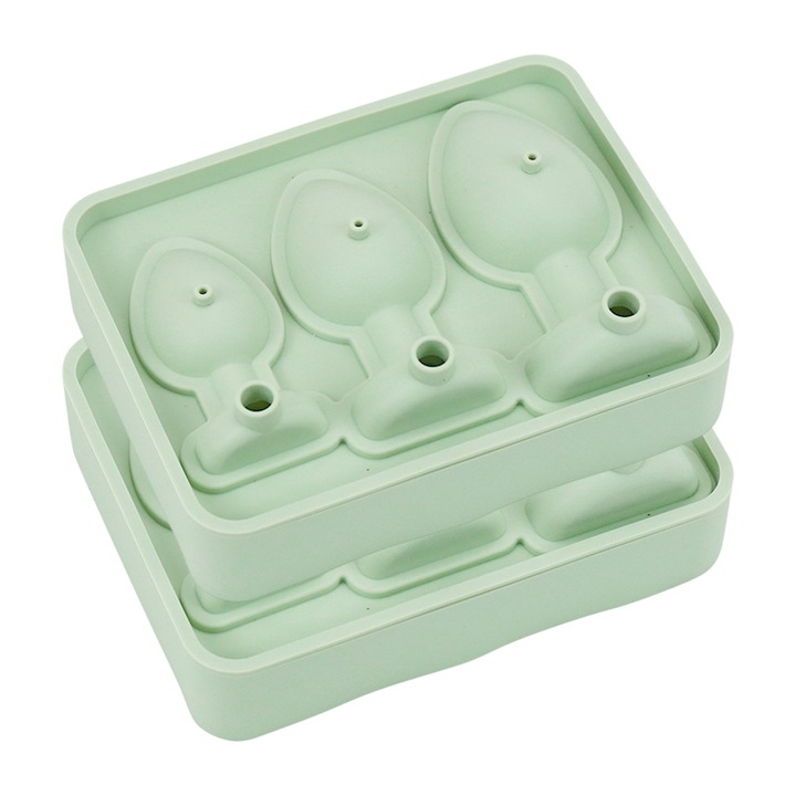 Комплект форми за кубчета лед от силикон, Enforose, 2 броя, светлозелен, 14.8x11.4x5см