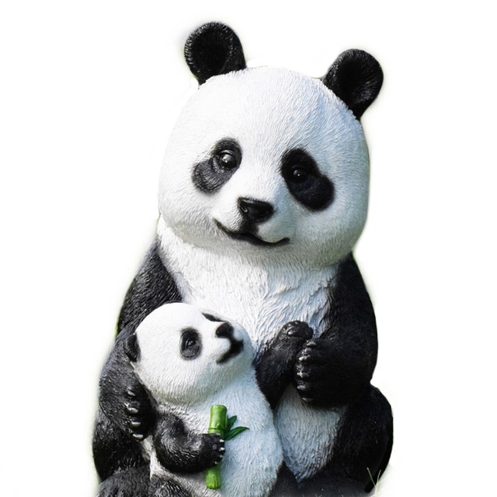 Kerti panda szobor, gyanta, realisztikus, 3 darab