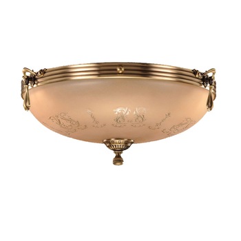 Plafoniera BUSSY LIGHTING 3040 diametru 34cm, 2xE27, metal,alama, finisaj bronz-antiq / sticla crem Plafoniera BUSSY LIGHTING 3040 diametru 34cm, 2xE27, metal,alama, finisaj bronz-antiq / sticla crem