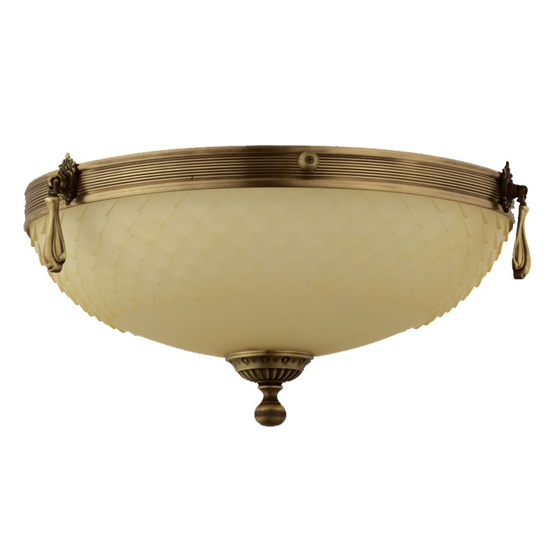 Plafoniera BUSSY LIGHTING 3062 39cm E14 3x60W metal,alama, finisaj bronz-antiq / sticla ananas