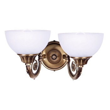 Aplica BUSSY LIGHTING 3087 2 brate E27 2x60W metal, finisaj bronz-antiq / sticla alb Aplica BUSSY LIGHTING 3087 2 brate E27 2x60W metal, finisaj bronz-antiq / sticla alb