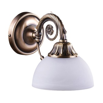 Aplica BUSSY LIGHTING 3087 1 brat E27 1x60W ,metal, finisaj bronz-antiq / sticla alb Aplica BUSSY LIGHTING 3087 1 brat E27 1x60W ,metal, finisaj bronz-antiq / sticla alb