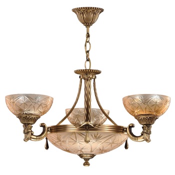 Lustra BUSSY LIGHTING 3034 3 brate ,E27 3x60w+E14 3x40w,alama,metal, finisaj bronz-antiq / sticla-cristal Lustra BUSSY LIGHTING 3034 3 brate ,E27 3x60w+E14 3x40w,alama,metal, finisaj bronz-antiq / sticla-cristal