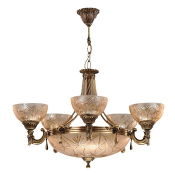Lustra BUSSY LIGHTING 3034 5 brate ,E27 5x60w+E14 3x40w,alama,metal, finisaj bronz-antiq / sticla-cristal Lustra BUSSY LIGHTING 3034 5 brate ,E27 5x60w+E14 3x40w,alama,metal, finisaj bronz-antiq / sticla-cristal