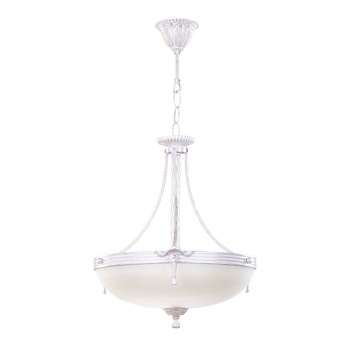 Pendul BUSSY LIGHTING 3075 diam 43cm, E14 3x40W ,alama,metal finisaj alb patinat / sticla ananas Pendul BUSSY LIGHTING 3075 diam 43cm, E14 3x40W ,alama,metal finisaj alb patinat / sticla ananas