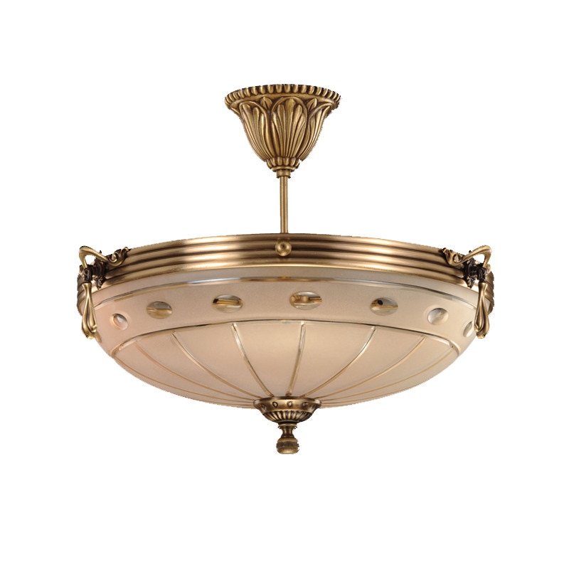 Lustra BUSSY LIGHTING 3033 diam 34cm, E14 3x40W ,alama,metal, finisaj bronz-antiq / sticla-cristal