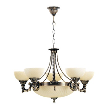 Lustra BUSSY LIGHTING 3035 5 brate ,E27 5x60w+E14 3x40w,alama,metal, finisaj bronz-antiq / sticla ananas Lustra BUSSY LIGHTING 3035 5 brate ,E27 5x60w+E14 3x40w,alama,metal, finisaj bronz-antiq / sticla ananas
