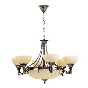 Lustra BUSSY LIGHTING 3035 6 brate ,E27 6x60w+E14 3x40w,alama,metal, finisaj bronz-antiq / sticla ananas Lustra BUSSY LIGHTING 3035 6 brate ,E27 6x60w+E14 3x40w,alama,metal, finisaj bronz-antiq / sticla ananas