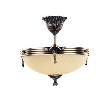 Lustra BUSSY LIGHTING 3035 diam 34cm, E14 3x40W ,alama,metal, finisaj bronz-antiq / sticla ananas Lustra BUSSY LIGHTING 3035 diam 34cm, E14 3x40W ,alama,metal, finisaj bronz-antiq / sticla ananas