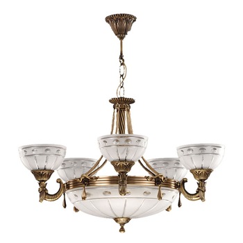 Lustra BUSSY LIGHTING 3039 5 brate ,E27 5x60w+E14 3x40w,alama,metal, finisaj bronz-antiq / sticla-cristal Lustra BUSSY LIGHTING 3039 5 brate ,E27 5x60w+E14 3x40w,alama,metal, finisaj bronz-antiq / sticla-cristal