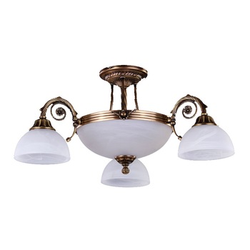 Lustra BUSSY LIGHTING 3087 3 brate ,E27 3x60w+E14 3x40w,alama,metal, finisaj bronz-antiq / sticla alb Lustra BUSSY LIGHTING 3087 3 brate ,E27 3x60w+E14 3x40w,alama,metal, finisaj bronz-antiq / sticla alb