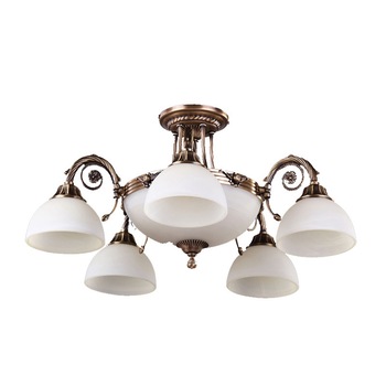 Lustra BUSSY LIGHTING 3087 5 brate ,E27 5x60w+E14 3x40w,alama,metal, finisaj bronz-antiq / sticla ananas Lustra BUSSY LIGHTING 3087 5 brate ,E27 5x60w+E14 3x40w,alama,metal, finisaj bronz-antiq / sticla ananas