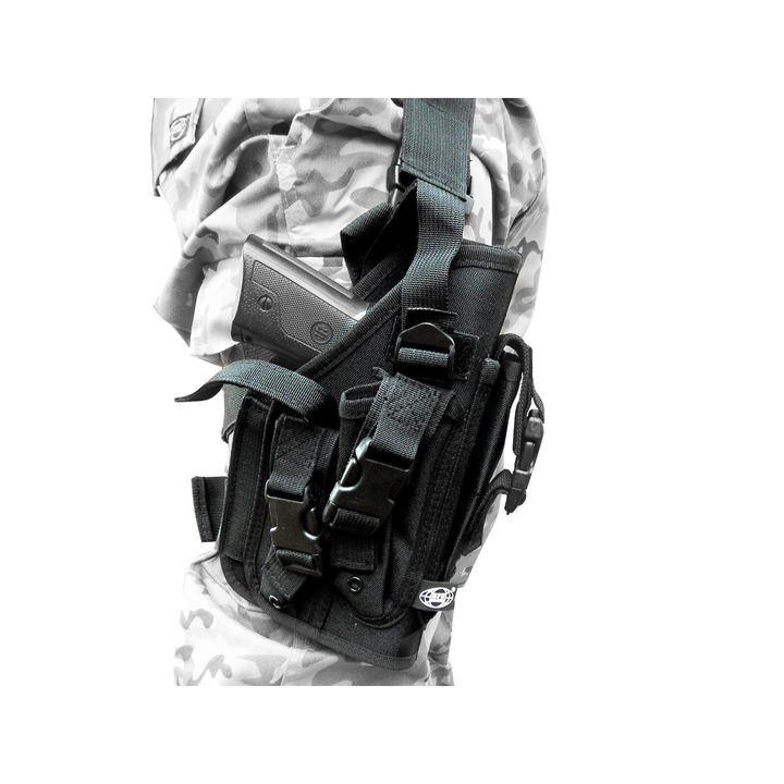 Toc pentru coapsa MFH, negru, dreapta, tactic, reglabil