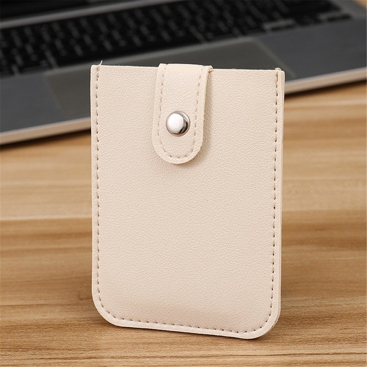 Тънък портфейл за карти, Bloomy Charm, капацитет за 6 карти, цвят слонова кост, един размер