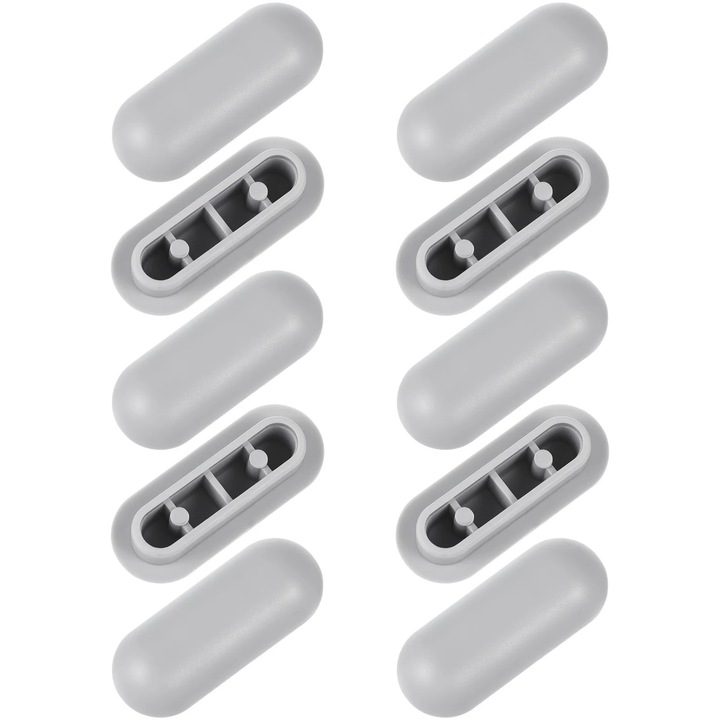 Bumper universal pentru capacul toaletei, 10 bucati, plastic, gri