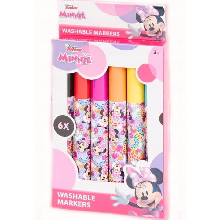 Цветни маркери Disney Minnie, комплект от 6 броя, многоцветни