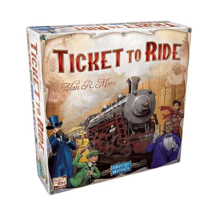 Настолна игра, AjieQaQ, Ticket to Ride, приключение с влак, многоцветна, 30x7x30см