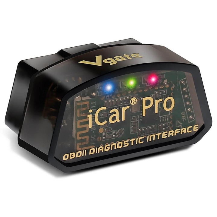 iCar Pro 4.0 autódiagnosztikai interfész, iCar Pro OBD2 autódiagnosztikai modul, több márka, WiFi, Android és iOS, OUYLAF, fekete
