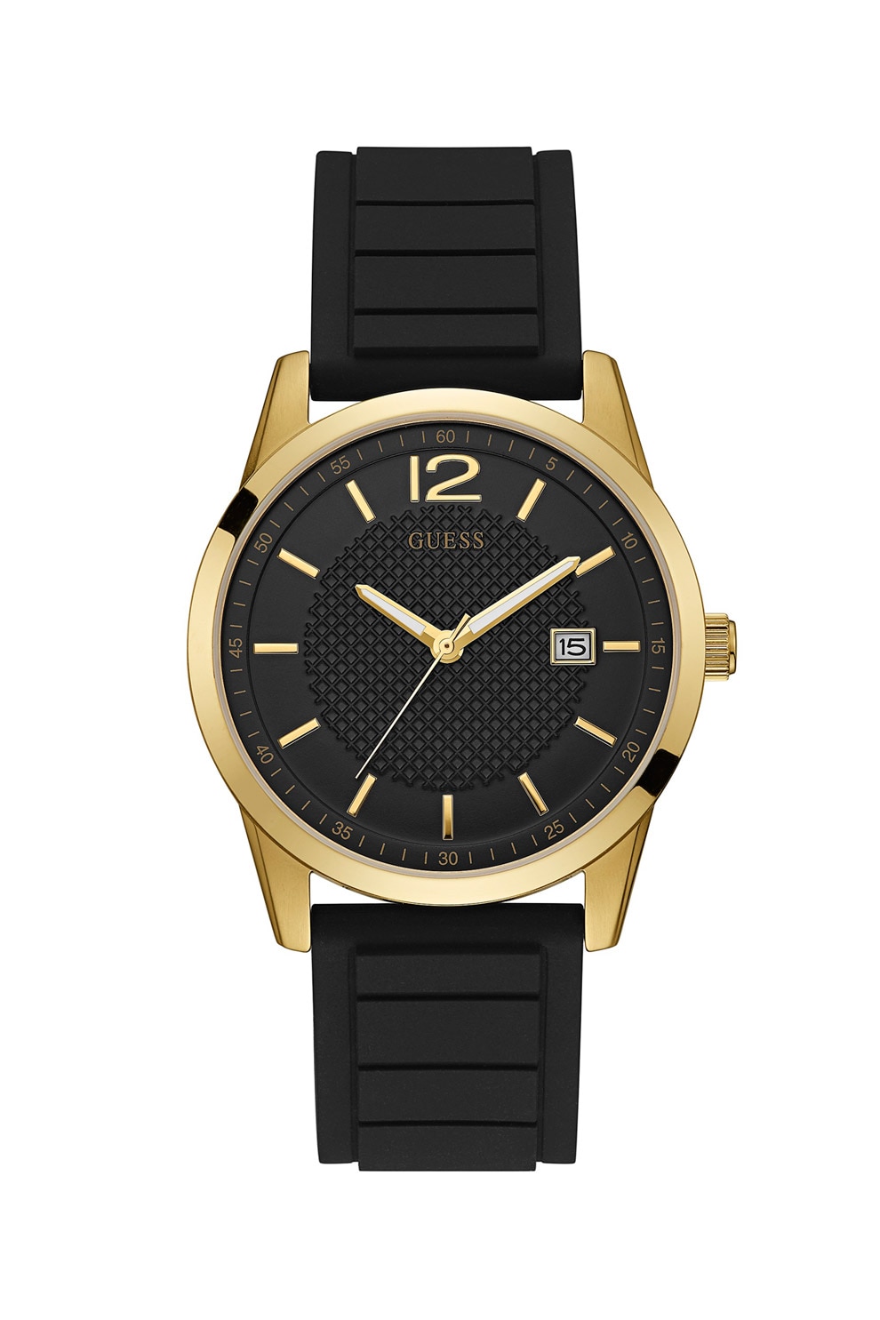 Guess, Ceas cu o curea de silicon Perry, Negru