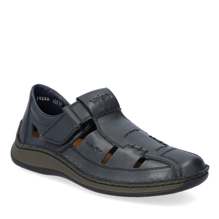 Sandale barbati Rieker bleumarin cu velcro 41 EU