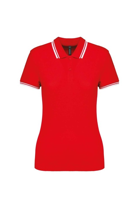 Női póló, Kariban KA273, piros/fehér, L