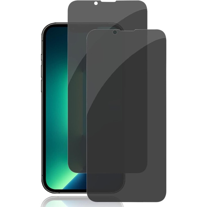 „2 пакета 9H военно закалено стъкло за iPhone 14 6,1 инча | 3D удароустойчив калъф с пълно покритие | Ultra HD черен ръб без бяло | Протектор за екрана против надраскване“