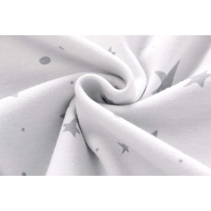 Бебешко одеяло Miracle Baby, 100% памук, двуслойно, 110 x 140 см, Бяло със звезди