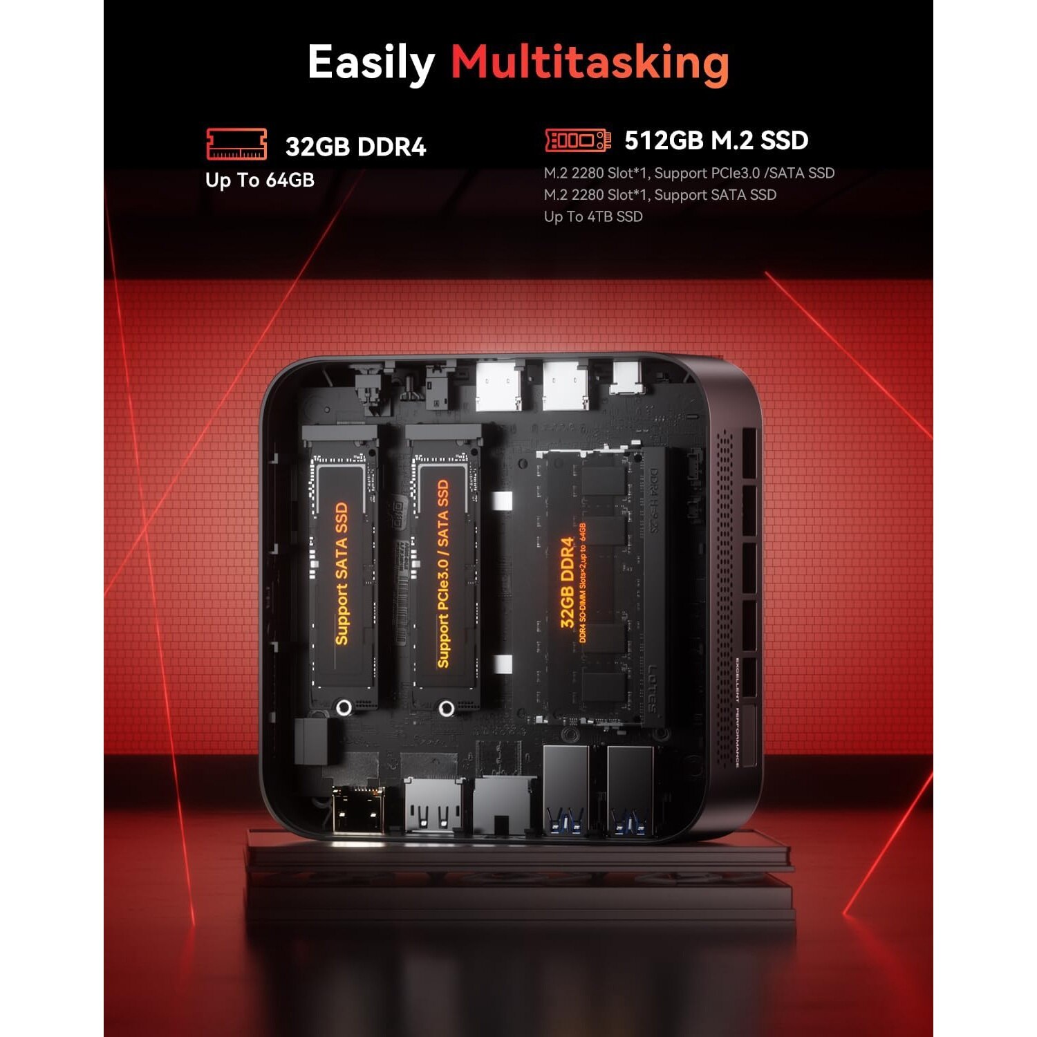 Mini Desktop PC NiPoGi Windows 11 Pro procesor AMD Ryzen 5 7430U