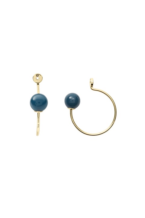 Fossil, Accesorii rotunde pentru cercei cu margele Fashion, Auriu/Albastru