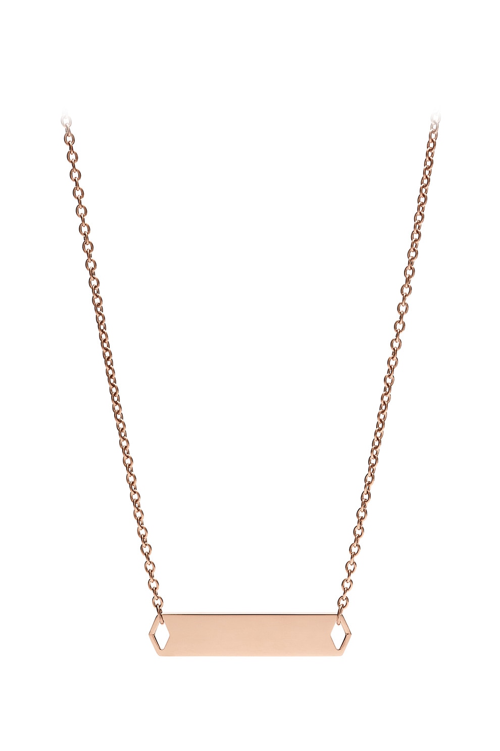 Fossil, Colier cu placuta de identificare, Auriu rose