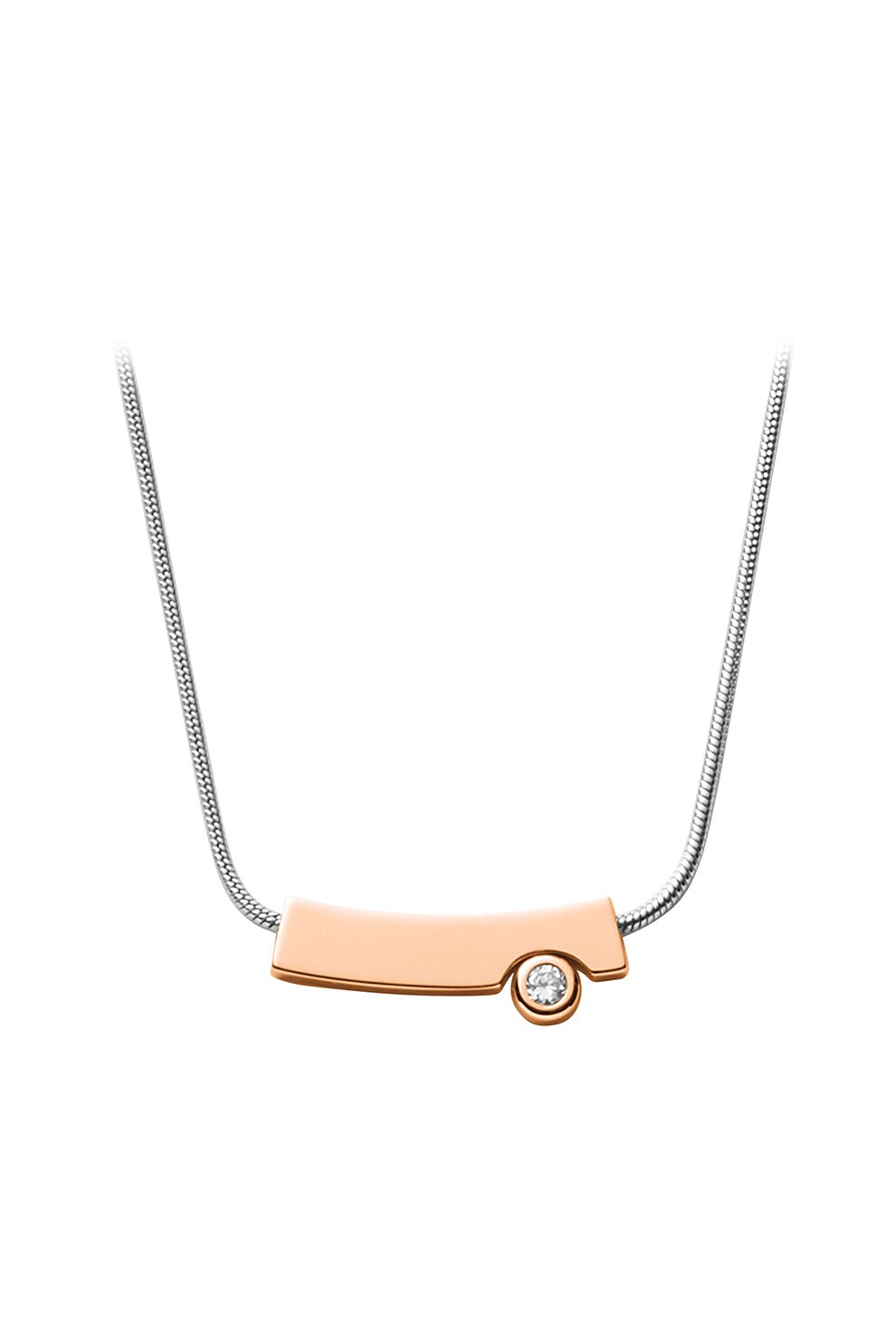 Skagen, Colier cu zirconiu Elin, Argintiu/Auriu rose